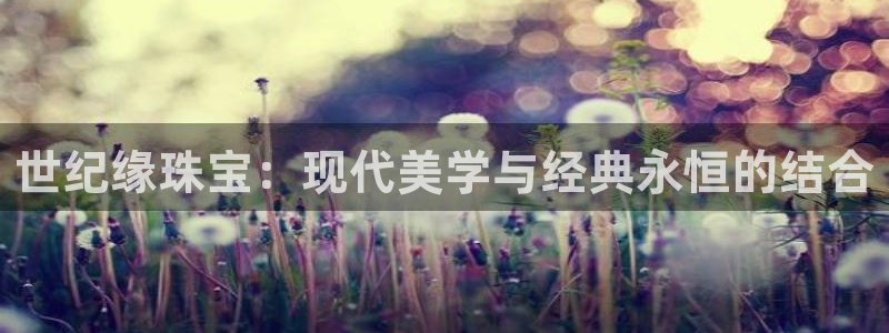 新宝5娱乐招商：世纪缘珠宝：现代美学与经典永恒的结合
